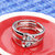 SILVERSHINE Silverplated Half Heart In Solitaire His and Her Adjustable proposal couple ring For Men And Women Jewellery 