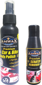 Amwax Car And Bike Body Polish 120 ML + SCRATCH REMOVER 50 ML