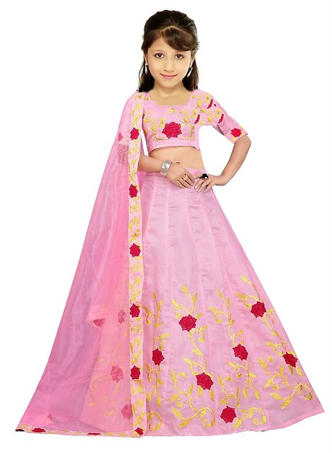 baby pink lehenga for girls