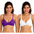 Sona Women's M1001 Everyday Non Padded with Free Transparent Straps Bra Multi Color Pack of 2
