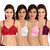 Sona Women's Perfecto Full Coverage Non-Padded Plus Size Cross Belt Cotton Bra Pack of 4