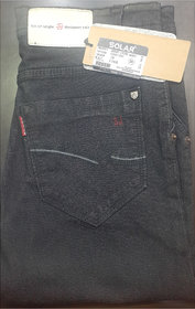 Rsrss Men's Comfort Fit Black Straight Fitting Jeans