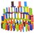 Sanchi Creation Elite Imported Authentic Standard Wooden Domino Set 12 Colors Set, Multi Color (100 Pieces) (Multicolor)