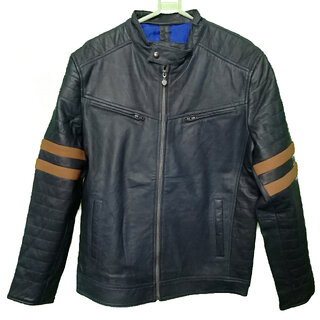WLF Pure Leather Jacket Midnight Navy Coloured (Size - Large)