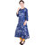 Aprique FAB Jaipur Kurti Women's Blue Checkered Print A-line Rayon Kurta
