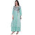 Rocca Women Printed Rayon Kurta and Palazzo Set (Turquoise)