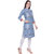Rocca Women Embroidered Denim Straight Kurti (Blue)
