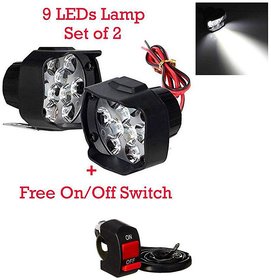 9 LED Bike Fog light - Set of 2 - 15 Watts Each (Switch Free)