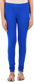 ColourQ Women's Soft Cotton Churidar Leggings with Elasticated Waistband Royal Blue Small