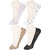 Neska Moda Womens Pack Of 4 Pair Polka Dot Cotton No Show Belly Socks (Pink,Brown,Black,White)