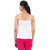 ColourQ  Women's Solid Soft Viscose Camisole Slip White Small