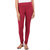 ColourQ Women's Soft Cotton Churidar Leggings with Elasticated Waistband Red Brown Small