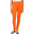 ColourQ Women's Soft Cotton Churidar Leggings with Elasticated Waistband Orange Small