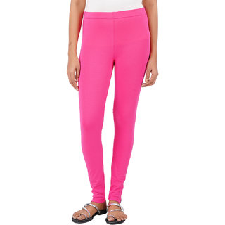                       ColourQ Women's Soft Cotton Ankle Leggings with Elasticated Waistband Princess Pink Small                                              