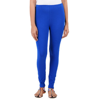                       ColourQ Women's Soft Cotton Ankle Leggings with Elasticated Waistband Royal Blue Small                                              