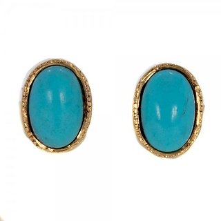 Buy Firoza Earring with Natural Turquoise Firoza Stone