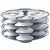 Vessel Crew Silver Stainless Steel 4 Plates Idli Stand