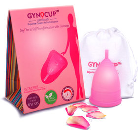 GynoCup - Ultra Soft  Utmost Hygienic Reusable Menstrual Cup for Women + Washing Liquid + Cleaning Tissues (Large)