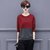 Vivient Women Red Dark Grey Colour Block T-shirts.