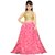 F Plus Fashion Pink Solid Butterfly Design Girls Party Traditional Party Wear Semi Stitched Lehenga Choli(Free Size)