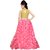 F Plus Fashion Pink Solid Butterfly Design Girls Party Traditional Party Wear Semi Stitched Lehenga Choli(Free Size)