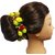 De-Ultimate Yellow Color (20 Cm Size) Bridal Hair Styling Bun Decoration Rose/flower/floral Design Juda Gajra/Tiara