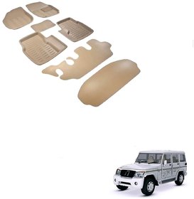 Auto Addict Car 3D Mats Foot mat Beige Color for Mahindra Bolero Xl