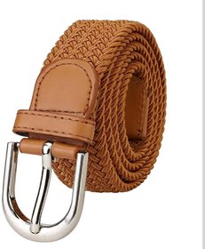 Samm and Moody Elastic Leather Stretchable Belt for Women (Tan)