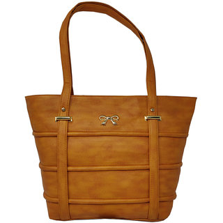 RISH Plain Solid Texture Pattern Handbag for Women - Orange