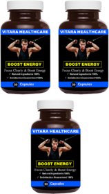 Vitara Healthcare Energy booster - Enhance Strength  Stamina (30) capsules pack of 3