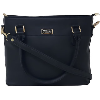 RISH - Medium sized Handbag with Adjustable Sling for Women - Black