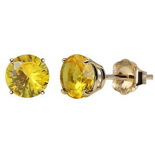 Buy Yellow Sapphire Earring with Natural Pukhraj Stone