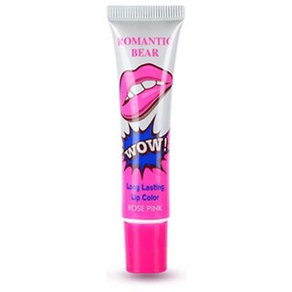 Romantic Bear Women Make Up Tint WOW Long Lasting Tint Lip Peel Off Lipstick Full lips Lip Gloss Tatto - Rose Pink