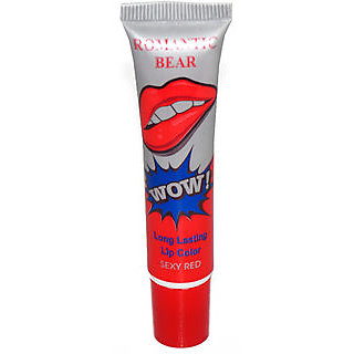 Romantic Bear Women Make Up Tint WOW Long Lasting Tint Lip Peel Off Lipstick Full lips Lip Gloss Tatto - Sexy Red