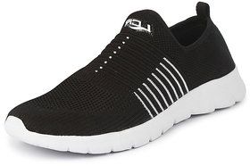 Lancer Men's Black White Sports Walking Shoes