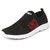 Lancer Men's Black Red Sports Walking Shoes