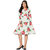 Saadhvi Cream Crepe Floral Print Western Wear Dress