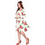 Saadhvi Cream Crepe Floral Print Western Wear Dress