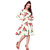 Saadhvi Cream Crepe Floral Print Western Wear Dress