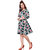Saadhvi Black and White Crepe Floral Print Western Wear Dress