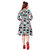 Saadhvi Black and White Crepe Floral Print Western Wear Dress