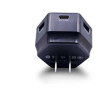 Raptech 2.0 AMP Travel Adapter India Standard Adapter Compatible With All Android Mobile Charger, Smart Charger BLACK Adapters Chargers
