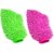 Double Sided Microfiber Hand Gloves Car Window Washing Kitchen Dust Cleaning Glove Assorted Colors (Pack of 2Pcs)