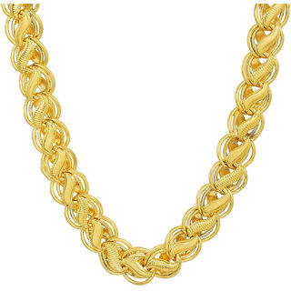                       MissMister Micron Gold flat link 22 Inch necklace Chain Men                                              