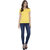 Haoser Light Grey/Yellow Pure Cotton Women's T-shirt ( Combo Set of 2 )