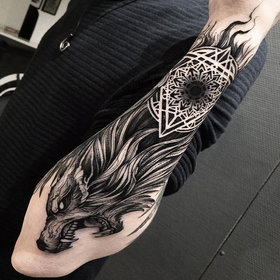 Ordershock Black Unisex Tiger Hand Band Temporary Body Tattoo