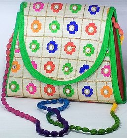 Women Rajasthani Gujarati Jaipuri Embrodery Sling/Clutch Bag/Ladies Girls Handbags