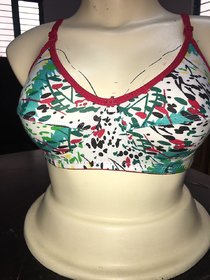 Multicolor printed bra