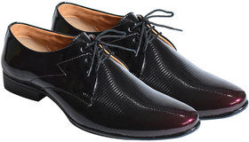 Black And Red Shiney Derby Shoe