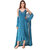 Reposey Women's Satin Nighty with Robe Set of 2 pcs (Color-Blue)